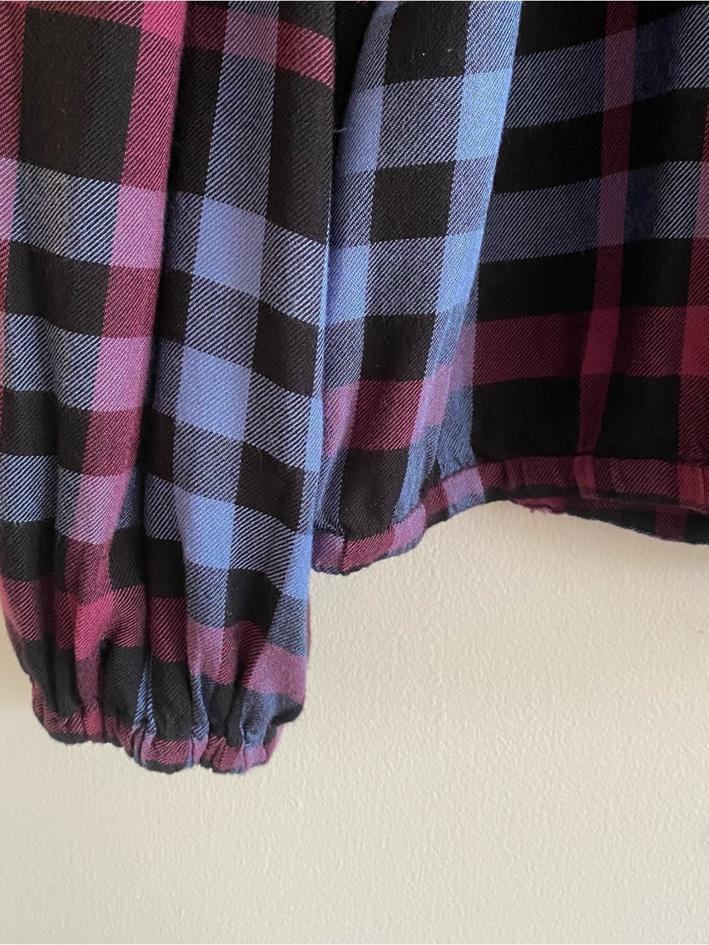 Anthropologie cloth & stone Plaid Blouse in Blue and Burgundy XL - Picture 3 of 5